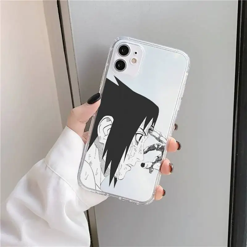 

Naruto cute anime sasuke Phone Case Transparent for iPhone 11 12 mini pro XS MAX 8 7 6 6S Plus X 5S SE 2020 XR