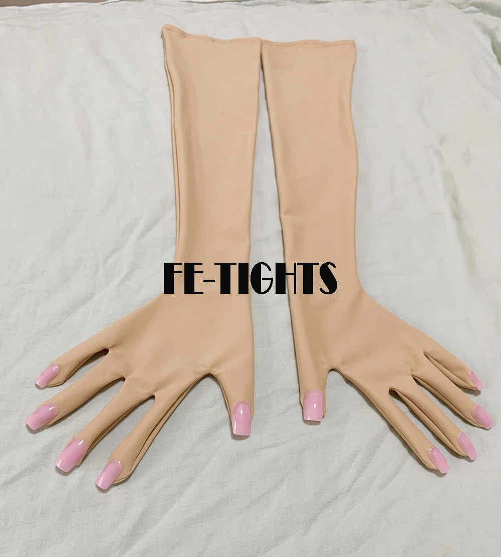 Роскошные индивидуальные розовые перчатки Zentai из плотного спандекса мужские