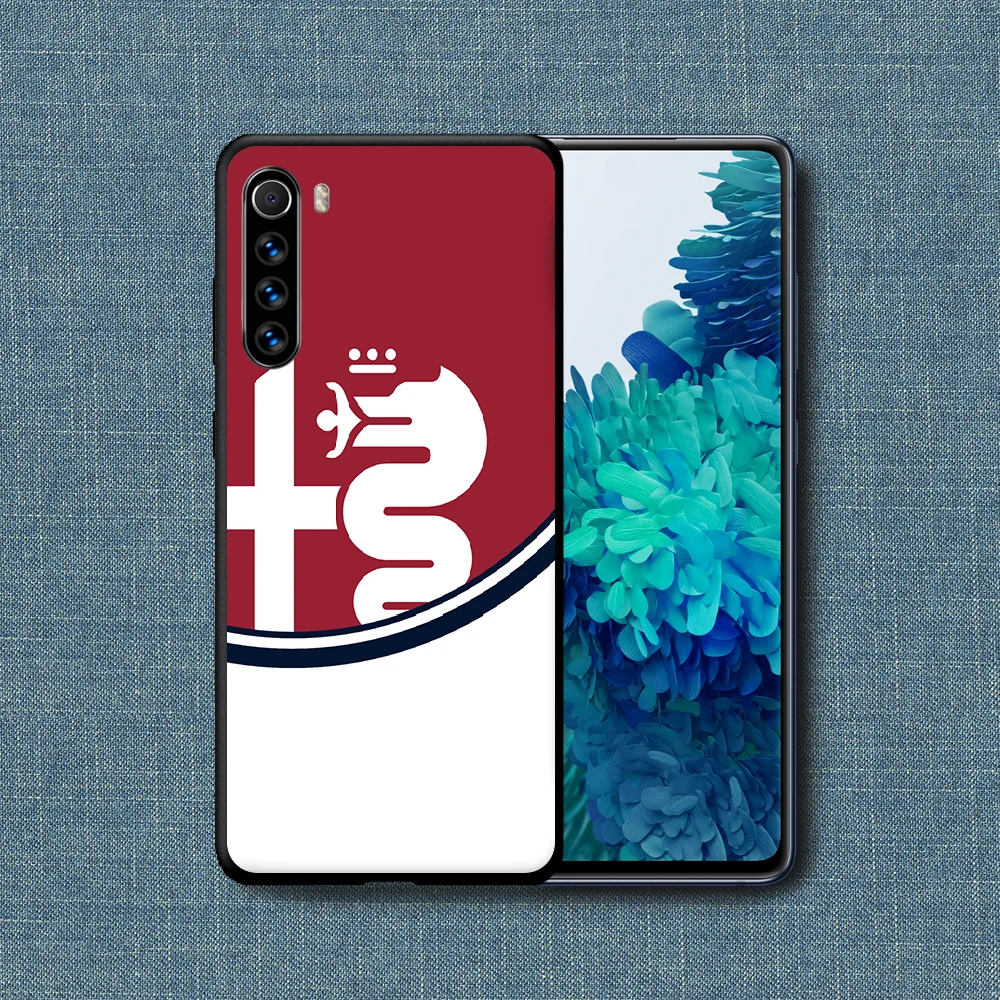 

Alfa Romeo Car Logo Phone Case For Xiaomi Redmi Note 7 8 8T 9 9S 4X 7 7A 9A K30 Pro Ultra black Shell Trend Prime Pretty Hoesjes