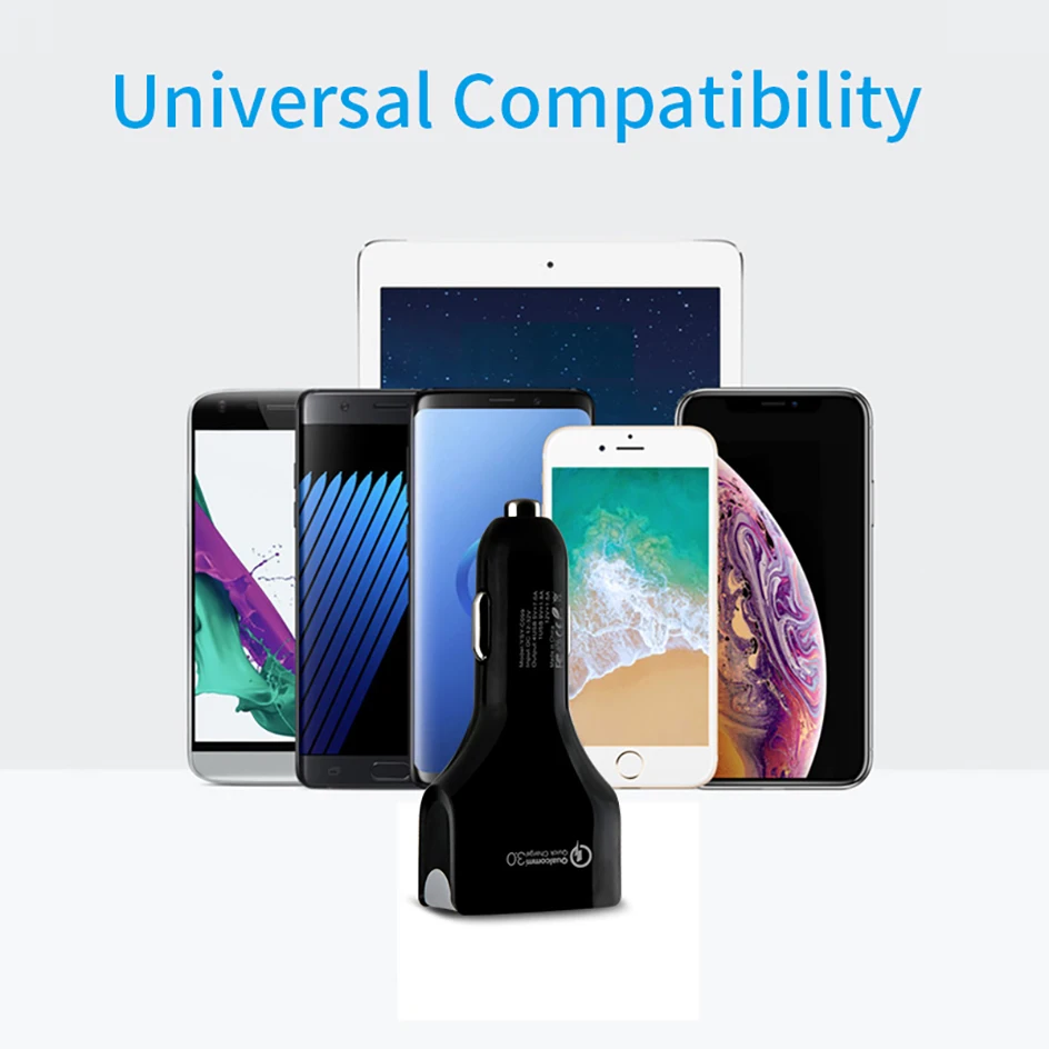 

NAISU 4 USB Car Charger QC 3.0 Quick Charging Cigarette Lighter Adapter For Iphone Huawei Samsung Xiaomi Phone Accessories 2020