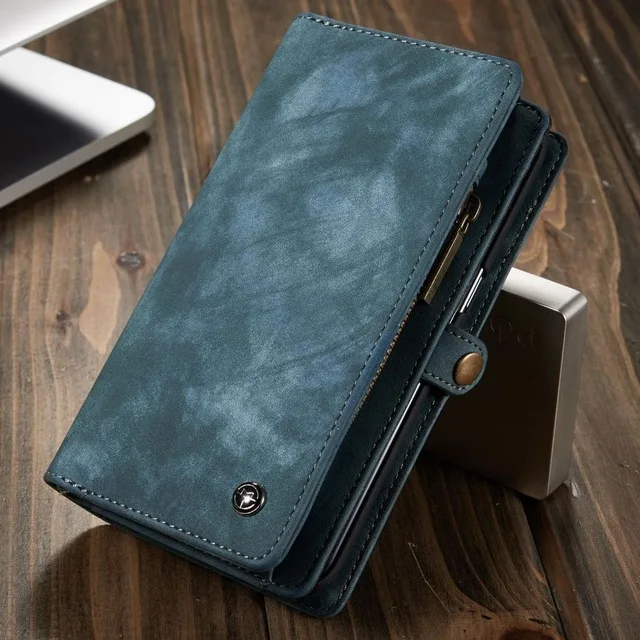 Синий Для iPhone 11 Pro Max чехол для телефона caseme из натуральной кожи чехол-книжка из кожи с бумажником и подставкой Чехол, Fundas для iPhone Xs Max XR 8 7 6S Plus мобильный телефон оболочки Coque - Цвет: Синий