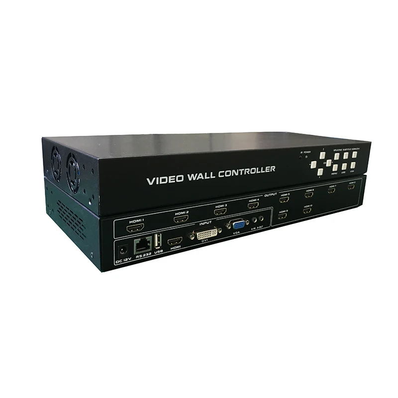 YiiSPO 9 канальный ТВ видео настенный контроллер 9x9 VGA USB процессор RS232 управление для