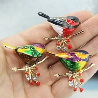 multicolor bird brooch new year designer pins quality jewelry gift ainmal brooches