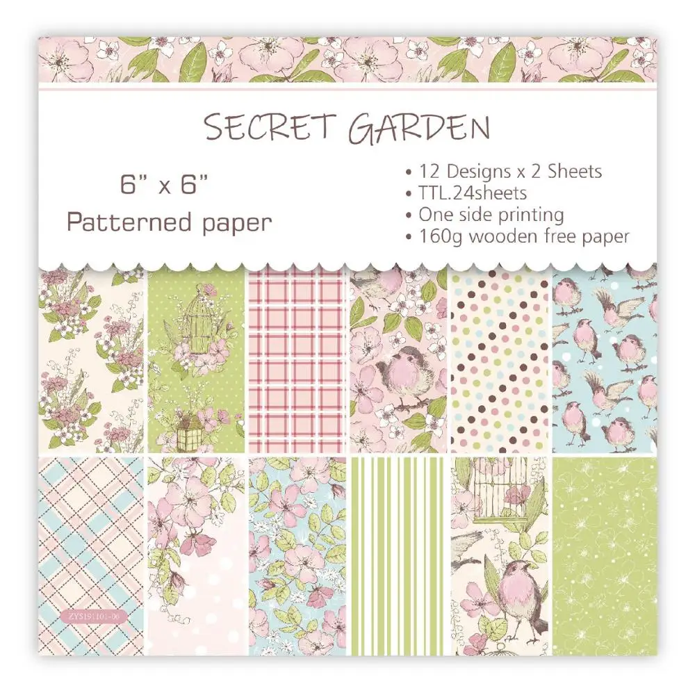 12 листов секретные Цветы Сад Скрапбукинг колодки бумага Оригами художественная