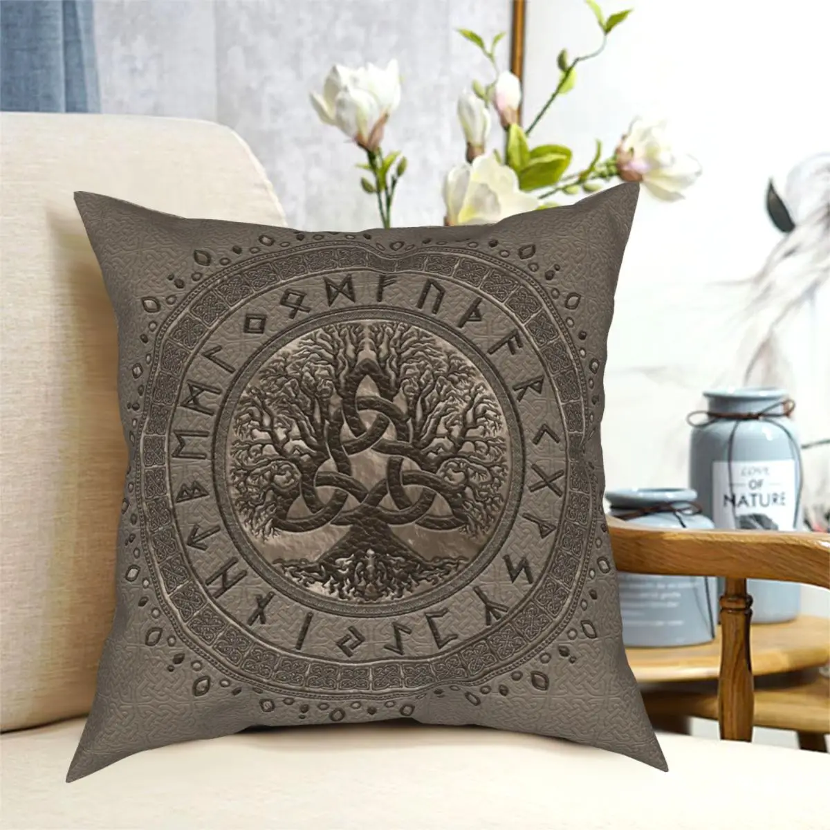 

Tree Of Life Pillowcase Printed Decorative Throw Pillow Case Sofa Seater Cushion Case