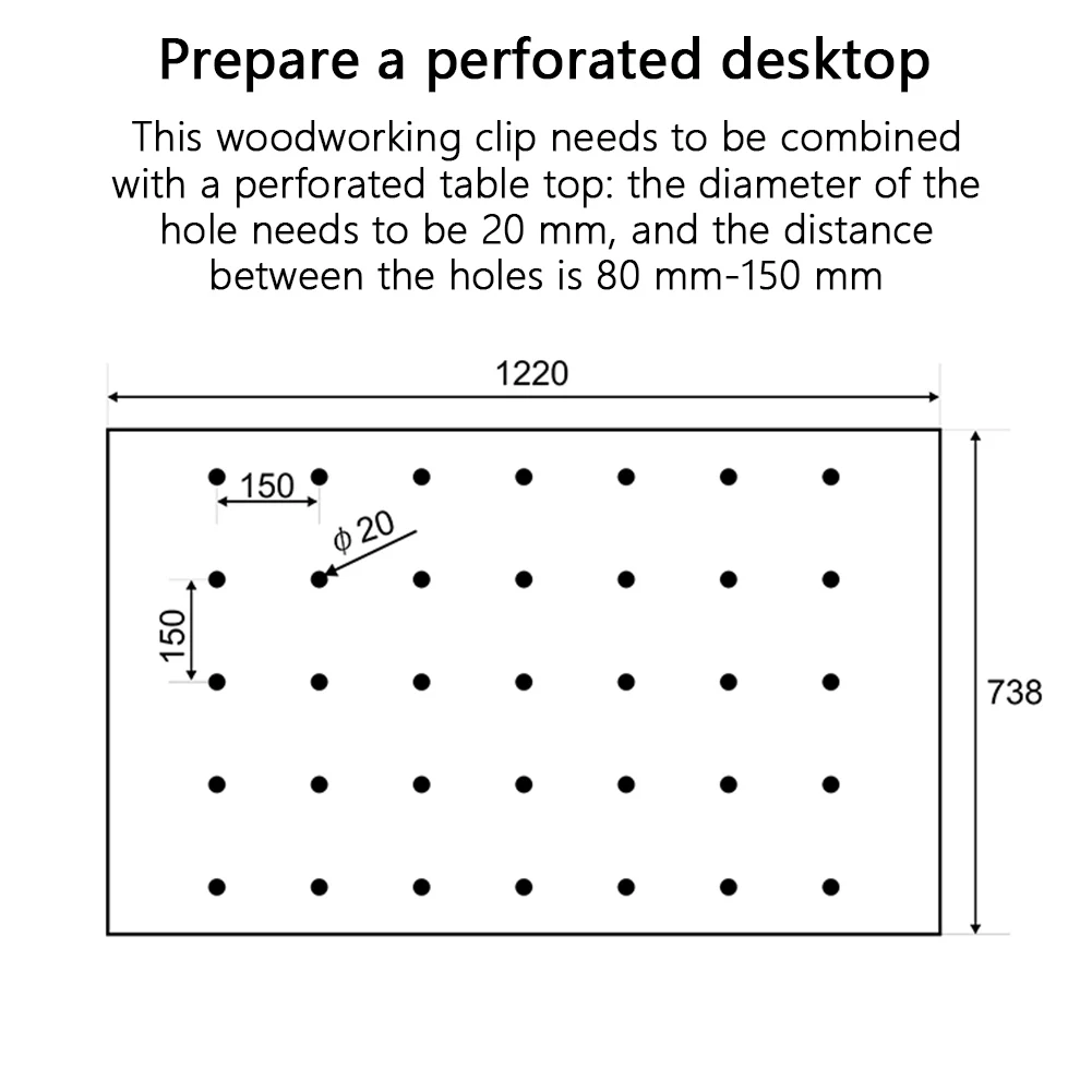 Зажим для деревообработки Регулируемый угловой зажим стола 35 мм дерева пластика