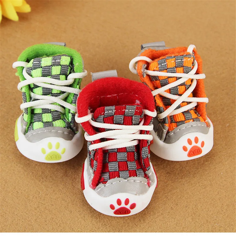 

4pcs Winter Dog Pet Shoes Anti-slip Snow Boots for Small Dogs Thick Cat Puppy Shoes Socks Pet Boots for Chihuahua Yorkshire