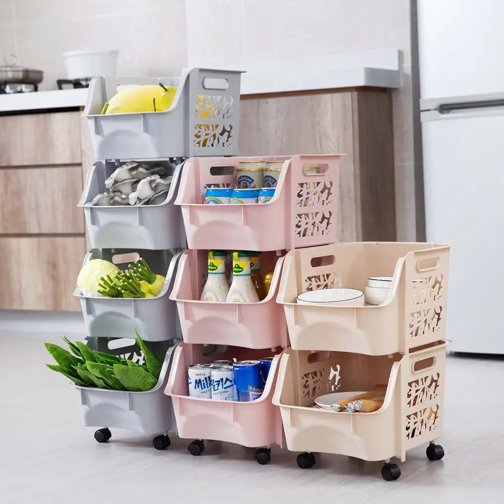 Кухонная Тележка для хранения фруктов и овощей 3/4 ярусов|Корзины хранения| |