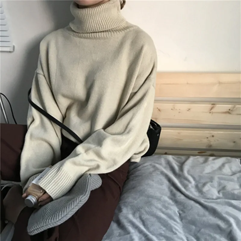 5 цветов 2019 осень и зима корейский ins стиль сплошной цвет Водолазка Свитера