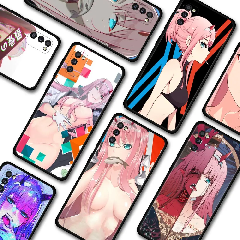 

Phone Case For Samsung A70 A90 A80 Caso Black Cover for Galaxy A20 A60 A50 A40 A30 Shell Zero Two Darling in the FranXX Anime