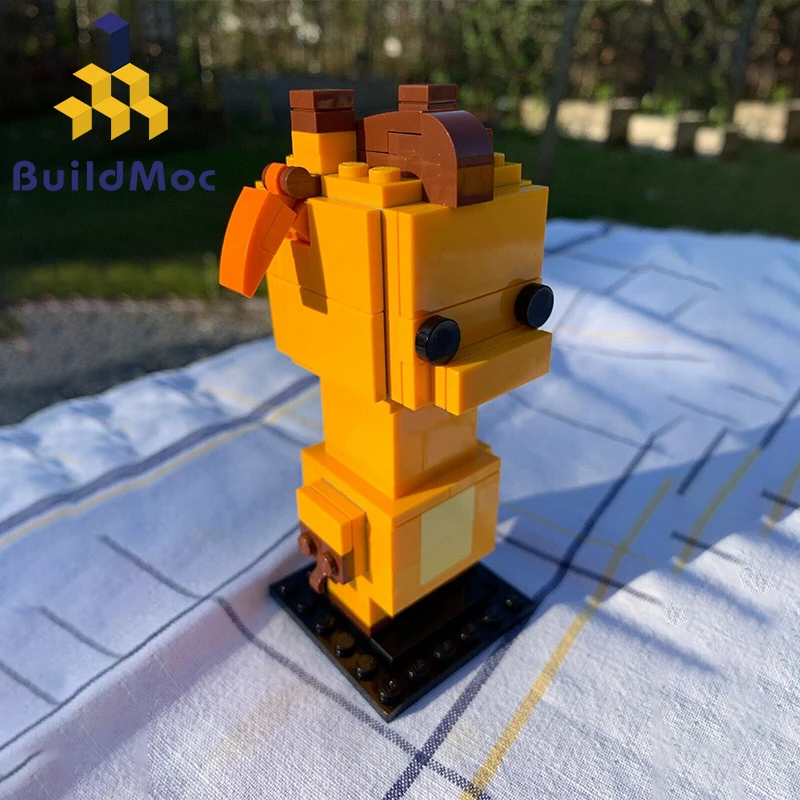 BuildMoc BrickHeadz для 40316 жирафа квадратная голова большая из принта коллекция игрушек
