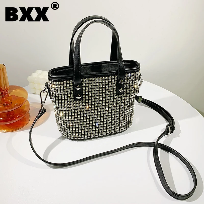 

[BXX] Женская Новая брендовая Роскошная сумочка с бриллиантами, сумка-ведро, индивидуальная универсальная сумка через плечо, модная сумка 2021