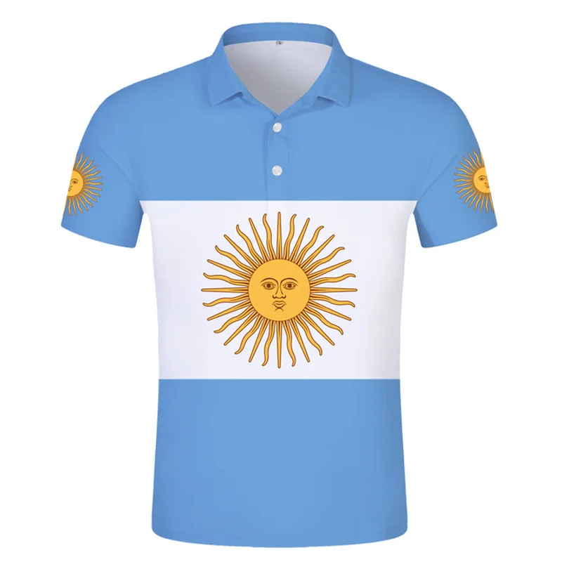 

Argentina Polo Shirt Free Custom Name Arg Country Gyms Polo Shirt Ar Flag Spanish Argentine Nation Print Text Diy Photo Clothes