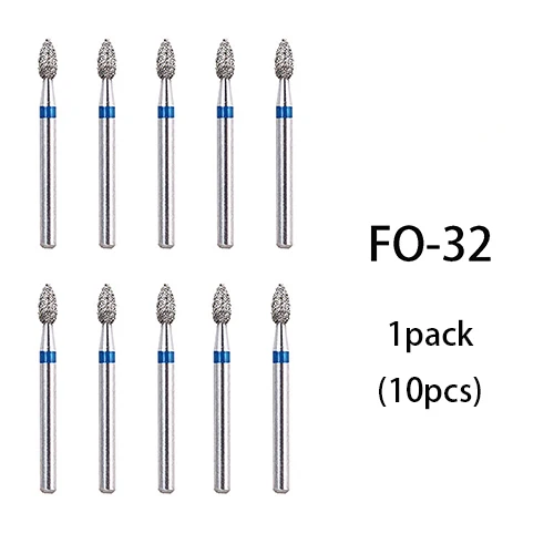 FO-32(10pcs) BR-31 Dental Diamond Burs Drill Dentistry Burs High Speed Handpiece Handle Diameter 1.6mm Dentist Tools BR-41 TR-13 FO32 - Цвет: FO-32(10pcs)