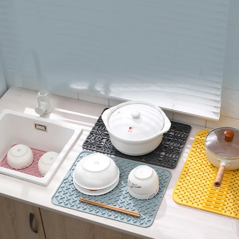 

Silicone Multi-purpose Hollow Drain Pad Kitchen Sink Protection Anti-drop Debris Filter Non-slip Insulation Pad Silicone Mat