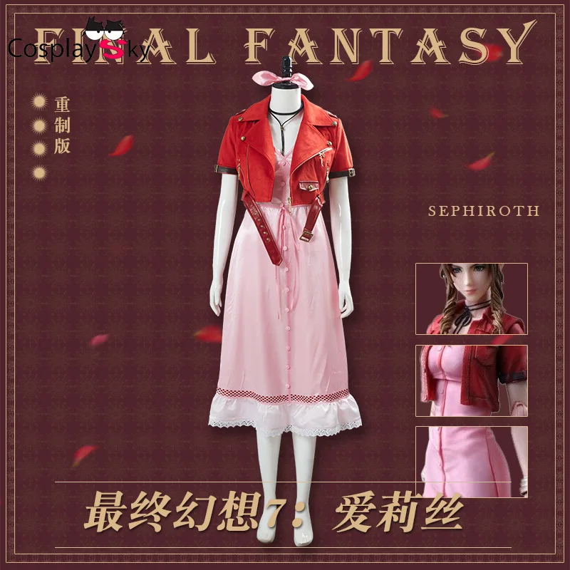 

Аниме финальная фантазия 7 ремейк Aerith gainsborо вечерние нее розовое платье повседневная униформа косплей костюм для женщин Хэллоуин Бесплатная доставка Новинка