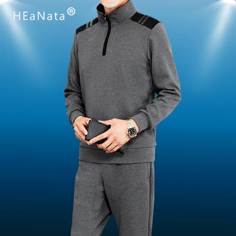 Мужской спортивный комплект модный осенний брендовый Повседневный Спортивный