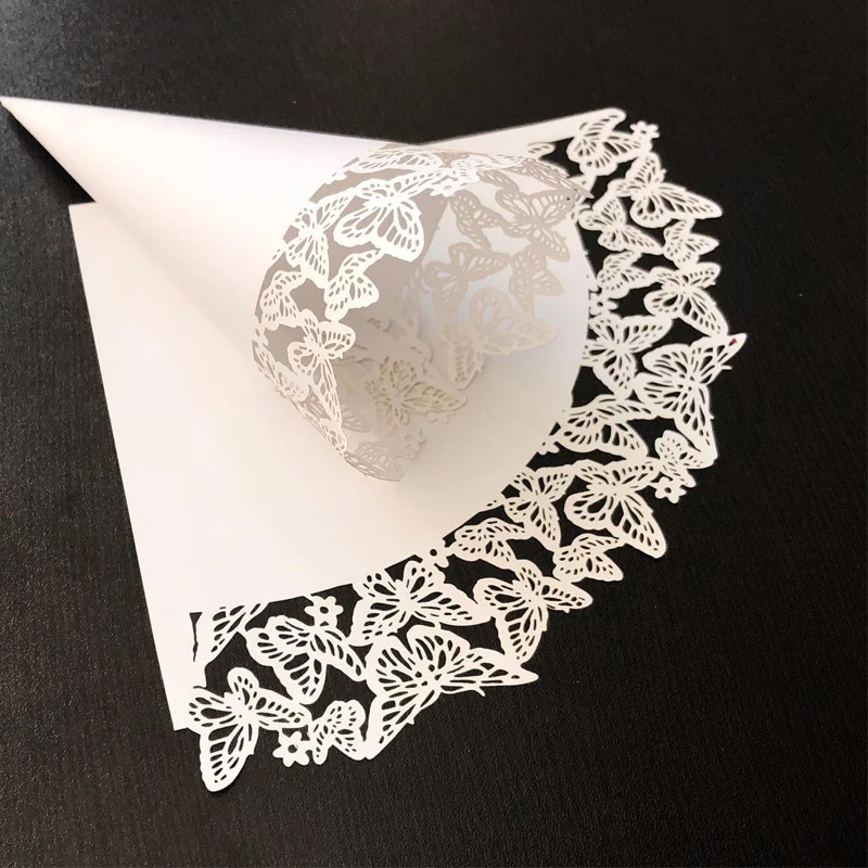 20 шт DIY лазерная резка полые бабочки укладка лепесток конфеты Свадебная