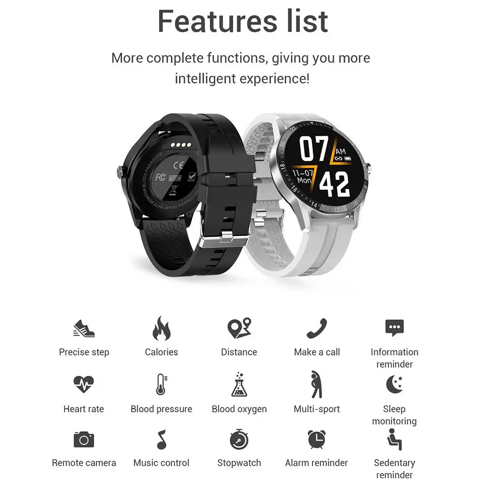 G20 Full Touch Smart Watch Men Business Style Support Bluetooth Call Heart Rate Monitor Smartwatch For Android IOS Phone | Электроника