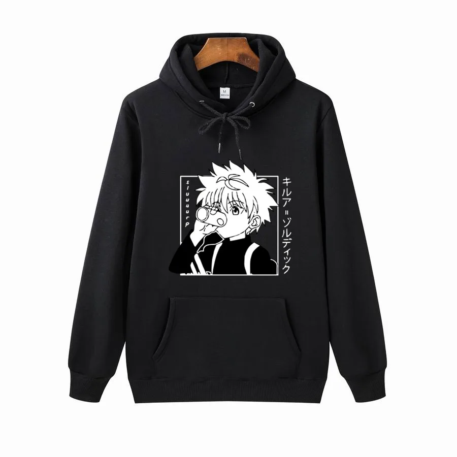 

Japanese Anime Funny Killua Eyes Killua HxH Hoodies 2021 Winter Japan Style Hunter X Hunter Sweatshirts Streetwear for Women/men