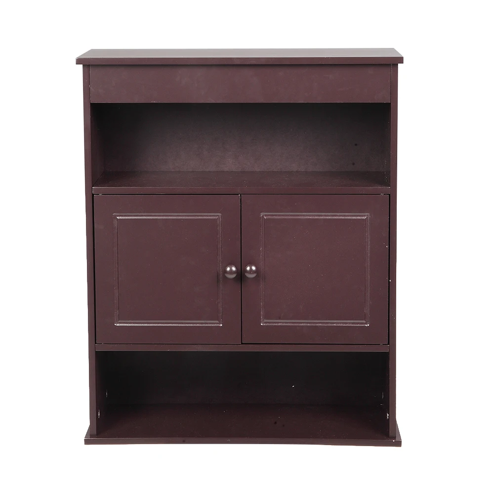 

Easy To Install and Durable and Large Capacity and Brown Wooden Handle and Made of Double-layer Bathroom Cabinet with Two Doors