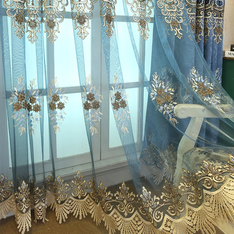 Штора с вышивкой из синели в европейском стиле элегантная штора окна и цветами