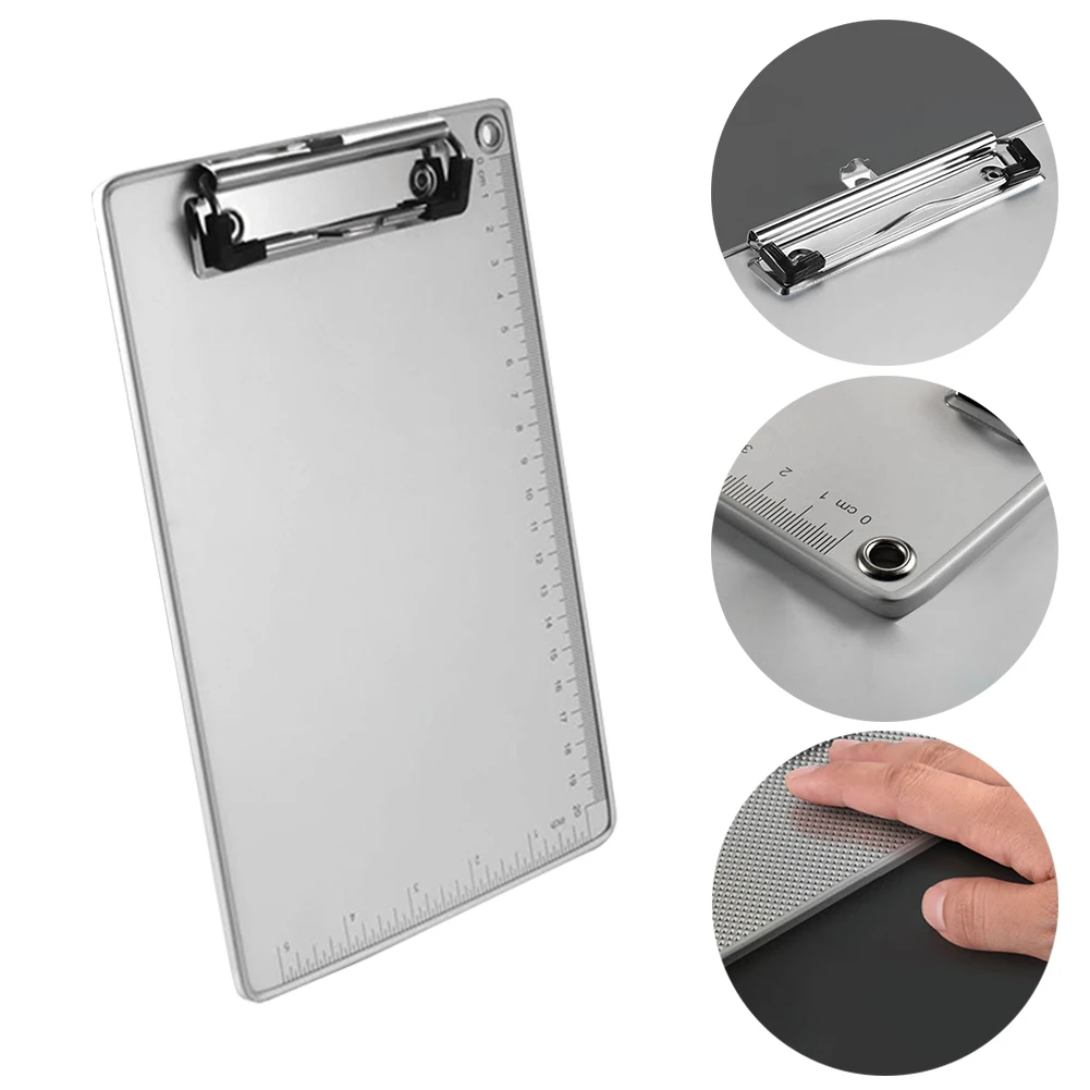 

A5 File Document Clipboard Folder Paper Clip Storage Non Slip Portable Book Home Accessories Holder Writing Pad Aluminum Alloy