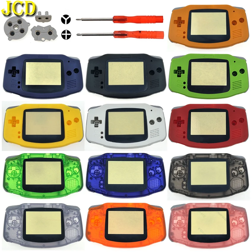 

JCD 1 Set DIY Full Set Housing Shell Cover Case w/ Screwdriver Conductive Rubber Pad Buttons for Game Boy Advance GBA Console