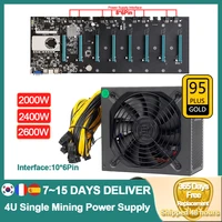 1800w 2000w 2400w 4u single mining power supply for pc psu miner source 106pin interface with btc s37 mining motherboard