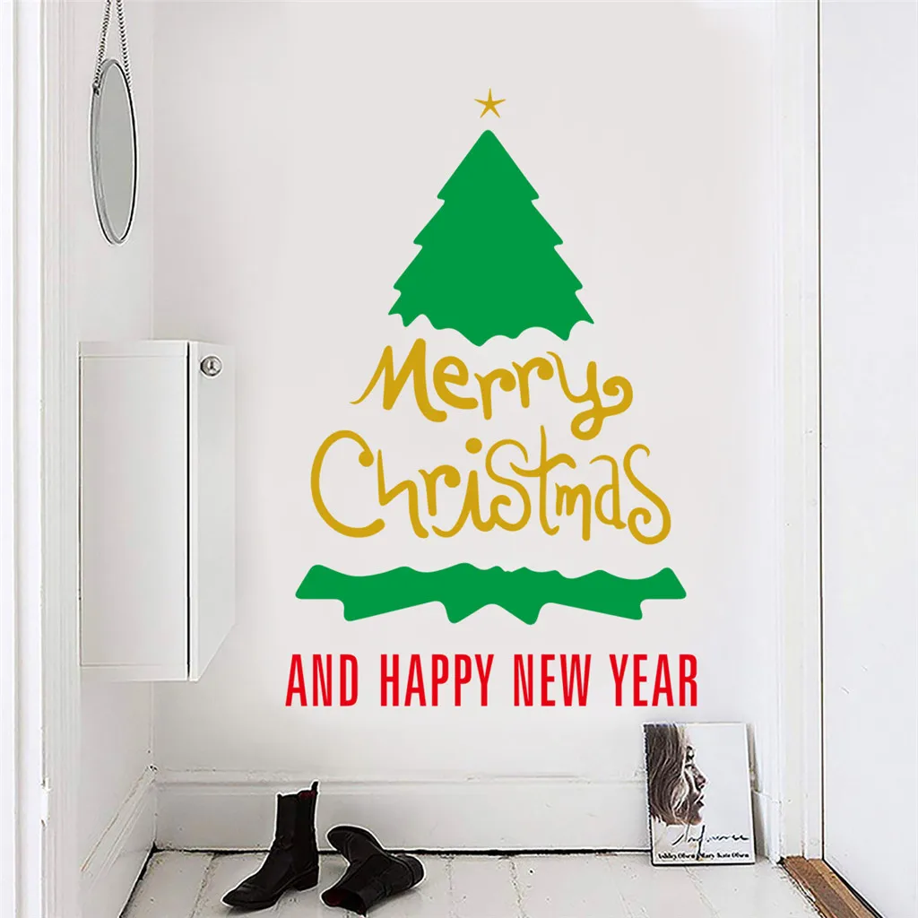 KAKUDER Merry Christmas PVC Wall Stickers Large Tree Sticker Removable Decal Home Decor 19Oct07 | Дом и сад