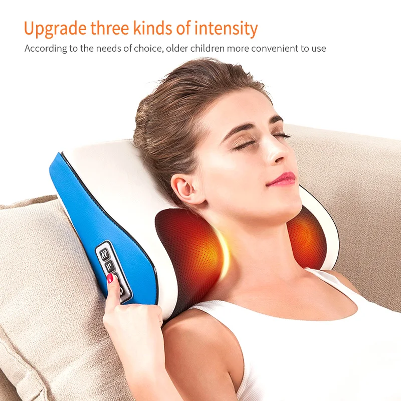 Многофункциональная Массажная подушка с инфракрасным нагревом шиацу для шеи