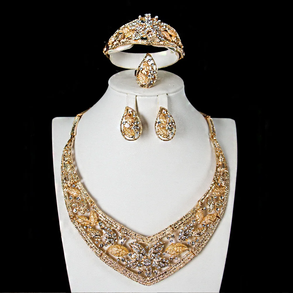 

Sakura любовь Дубай Гламурные женские африканские бусины комплект ювелирных изделий для невесты Ювелирные изделия Золотое колье золотой брас...