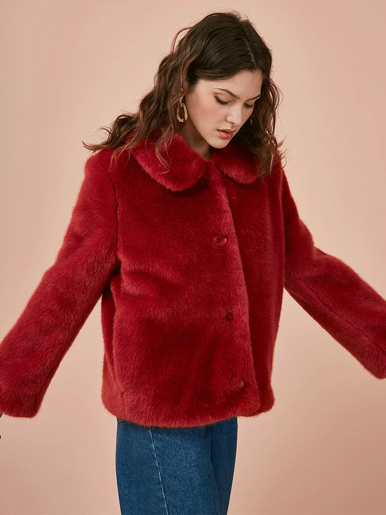 

2020 New Winter Warm Faux Fur Coats Jackets Women Furry Overcoat