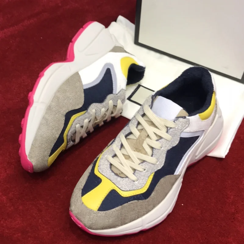 

2022 Woman Classical Luxury Thick Sole Sneakers For Woman Brand Sports Shoes High Quality Mixed-color Running Shoe Plus Size 43