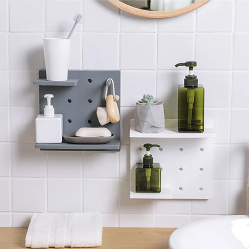 Настенная полка без перфорации для ванной комнаты настенный подвесной стеллаж