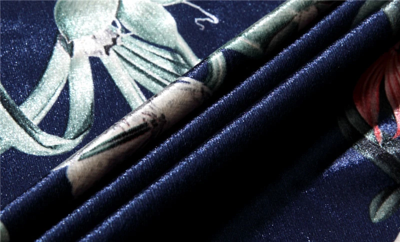 Мужская бархатная рубашка с длинным рукавом и цветочным принтом весна