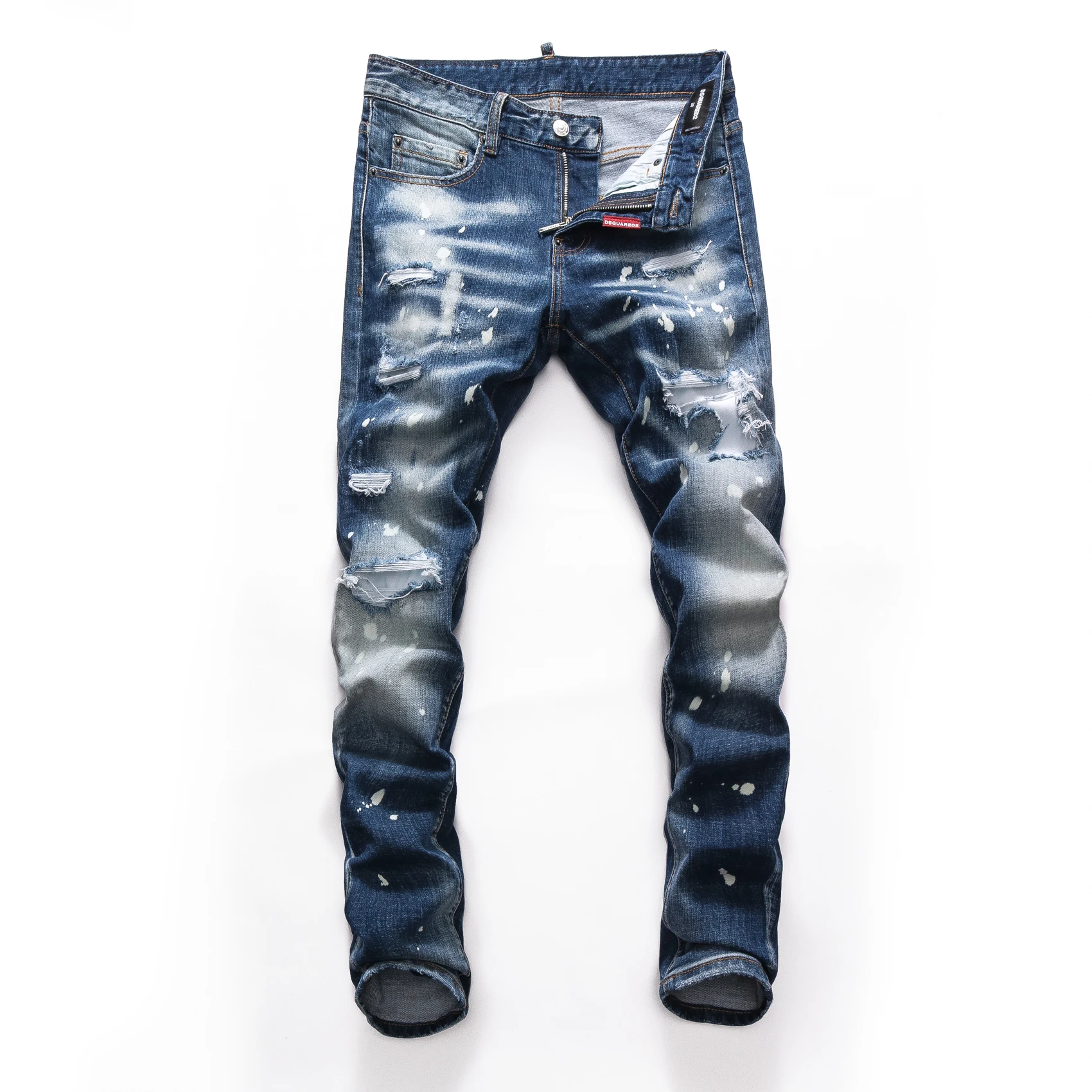 

Мужские синие джинсы-скинни ICON Dsq2, весенние однотонные тонкие джинсовые джинсы, ковбойские брюки, мужские хлопковые эластичные длинные джи...