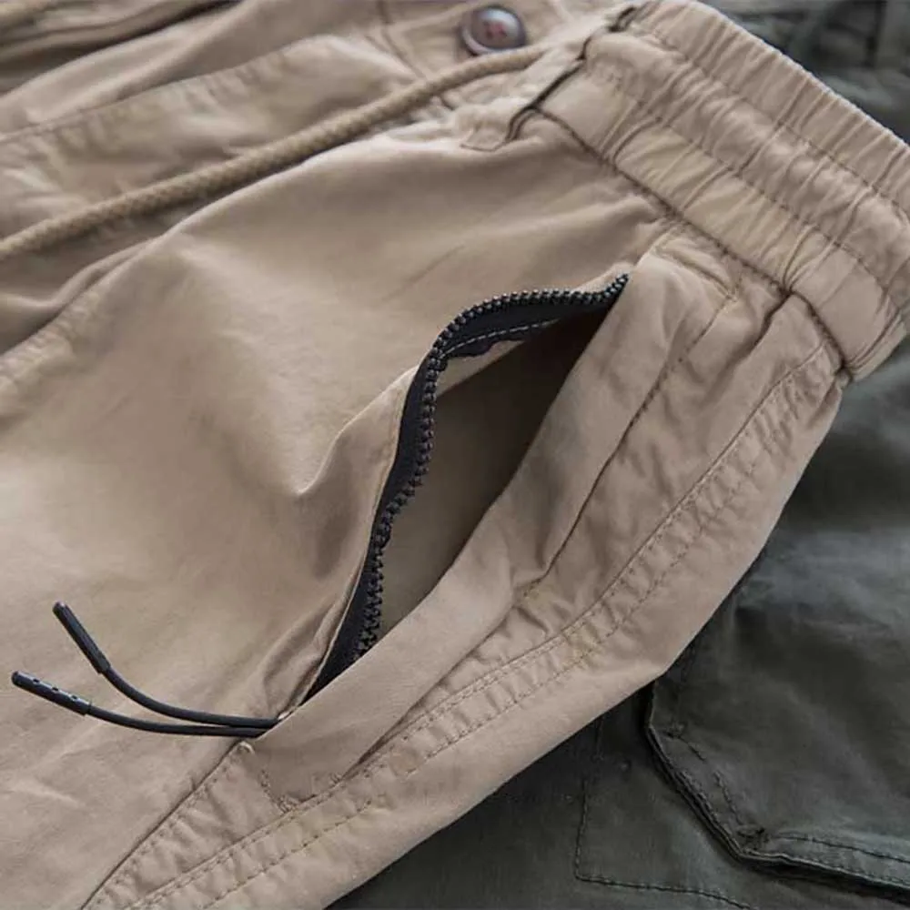 Брюки-карго мужские с эластичным поясом повседневные джоггеры-султанки