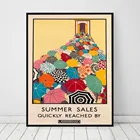 Ретро-постер подземной рекламы в Лондоне, переполненные зонтики, Картина на холсте, винтажная картина на стену для гостиной, домашний декор