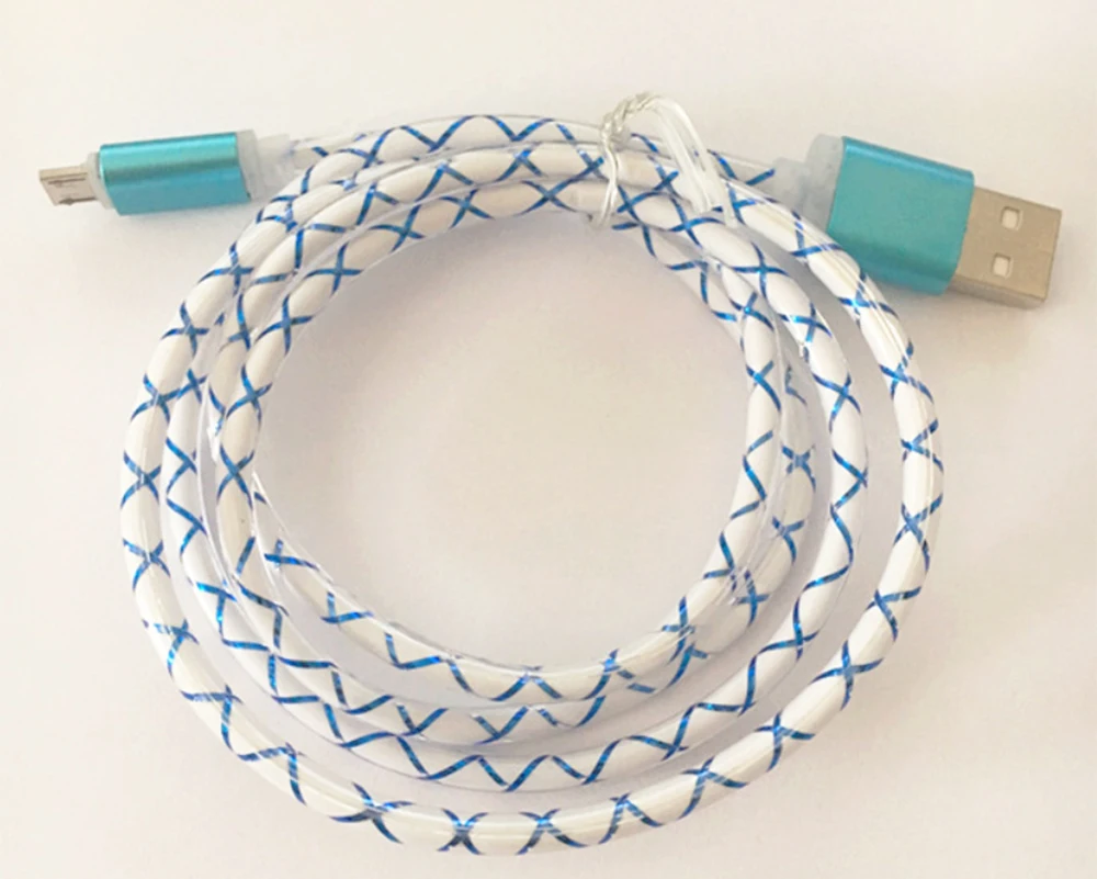 10 шт./лот ЦВЕТНОЙ кабель с поддержкой Micro USB LED Свет зарядный для синхронизации