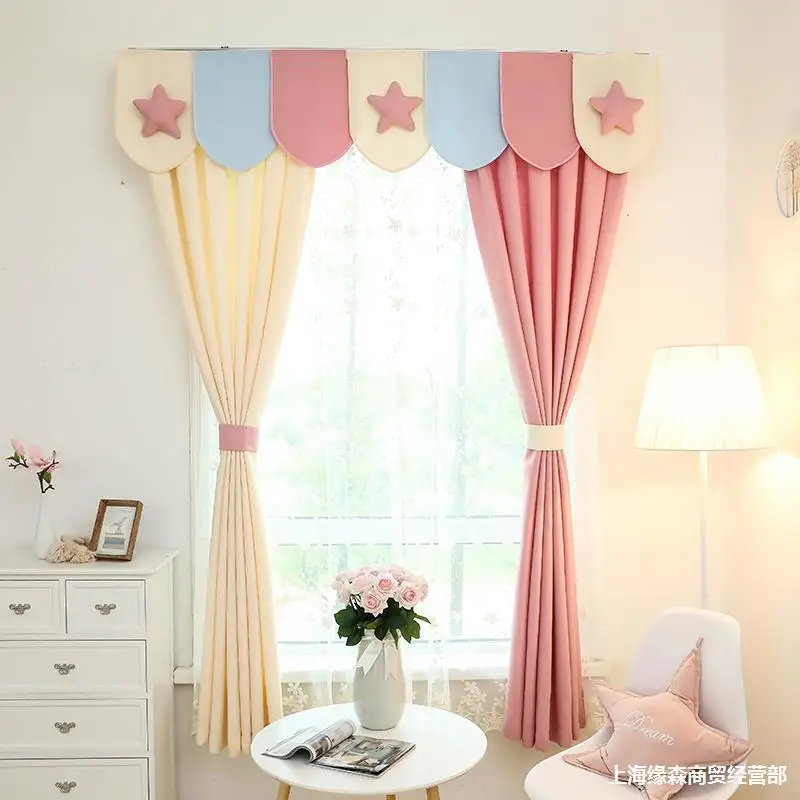 

Modern Simple Cotton and Linen Korean Princess Style Boy and Girl Room Curtains Curtains for Living Dining Room Bedroom Study