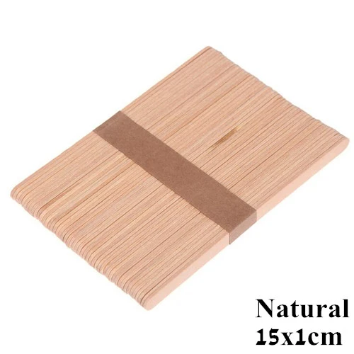 Natural 15x1cm 50 шт. деревянные палочки для мороженого, деревянная палочка для леденцов, инструменты для торта, палочки для детского сада, Обучающие инструменты, принадлежности для рукоделия - Цвет: Natural 15x1cm