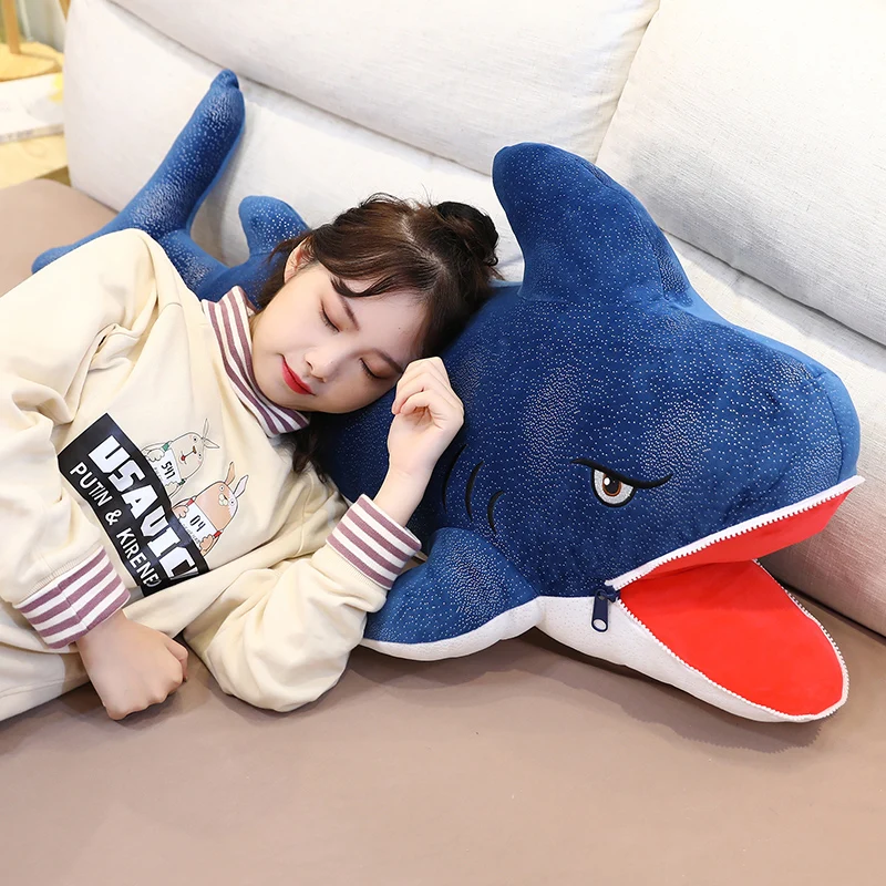 

40-60cm Big Soft Shark Plush Stuffed Toys Sleeping Pillow Animal Plush Toys For Children Birthday Gift Home Decoration