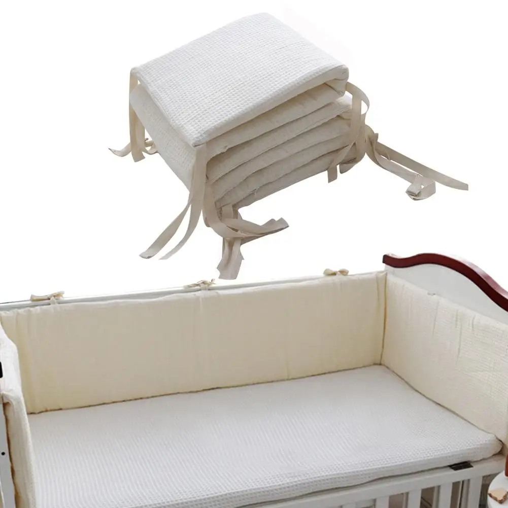 

Cotton Breathable Baby Crib Bumper Pads Crib Liner Cot Sets For Baby Boys Girls Safe Bumper Guards Crib Rail Padding 1PCS