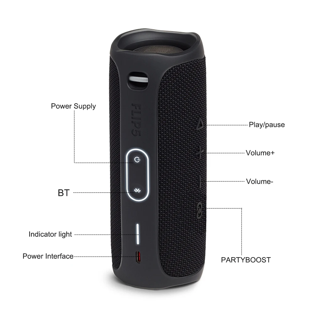 Беспроводная Портативная колонка JBL Flip 5 IPX7 водонепроницаемый Bluetooth басовый канал