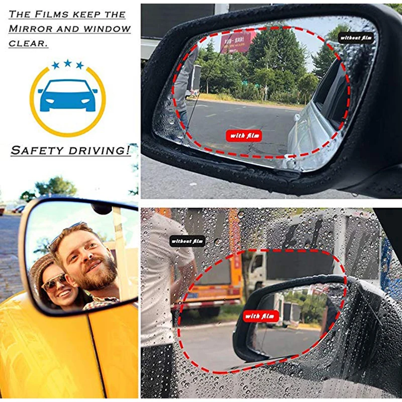2 упаковки овальное Автомобильное зеркало заднего вида защитная пленка