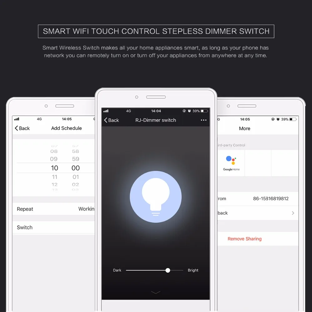 LemonBest умный светильник Диммер стандарт США/ЕС Wifi переключатель сенсорное управление работа с Alexa Google Assistant IFTTT