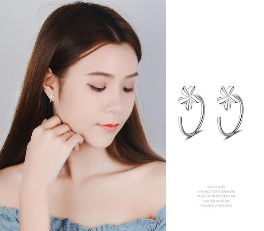 

Statement Flower Stud Earrings For Women 925 Sterling Silver Fasion Jewellery Accessories