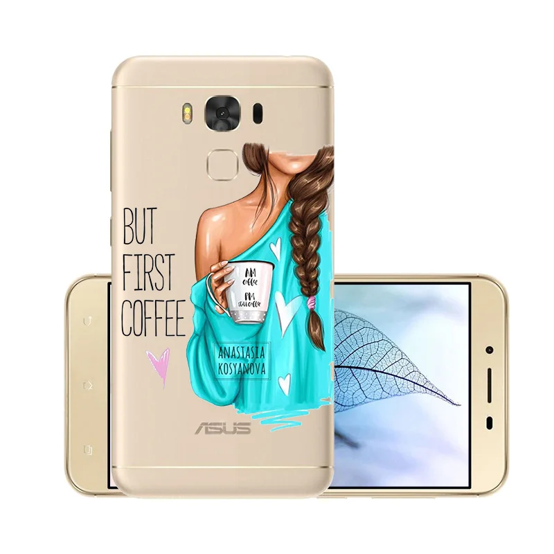 Fashion Super Mama Girl Baby Painted Case for Asus Zenfone 3 Max Zc553kl ZC 553 KL Transparent Silicone Shell 5.5&quot cover |