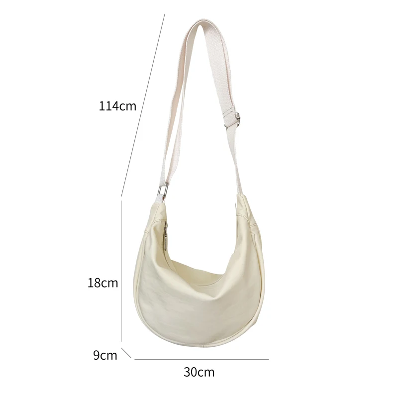 

2021 High Quality Canvas Cotton Zipper Women's Bag Preppy Style Ladies Hobo Bag Japan Youth Shoulder Crossbody Bag Whole Sale